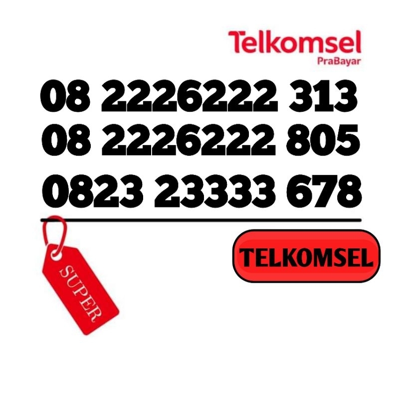 KARTU PERDANA NOMOR CANTIK TELKOMSEL 4G 5G AS SIMPATI LOOP JADUL 222 3333 444 313 805 234 678