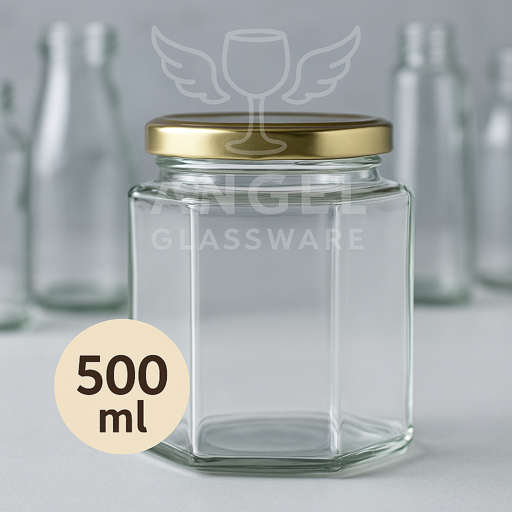 Botol Kaca Hexagonal 500ml - HX Series