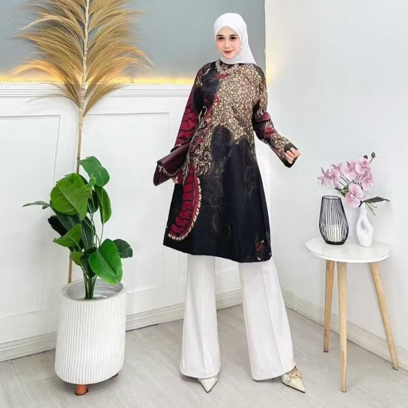 Tunik kemeja batik  pekalongan/kemeja kerja batik/tunik motif terbaru