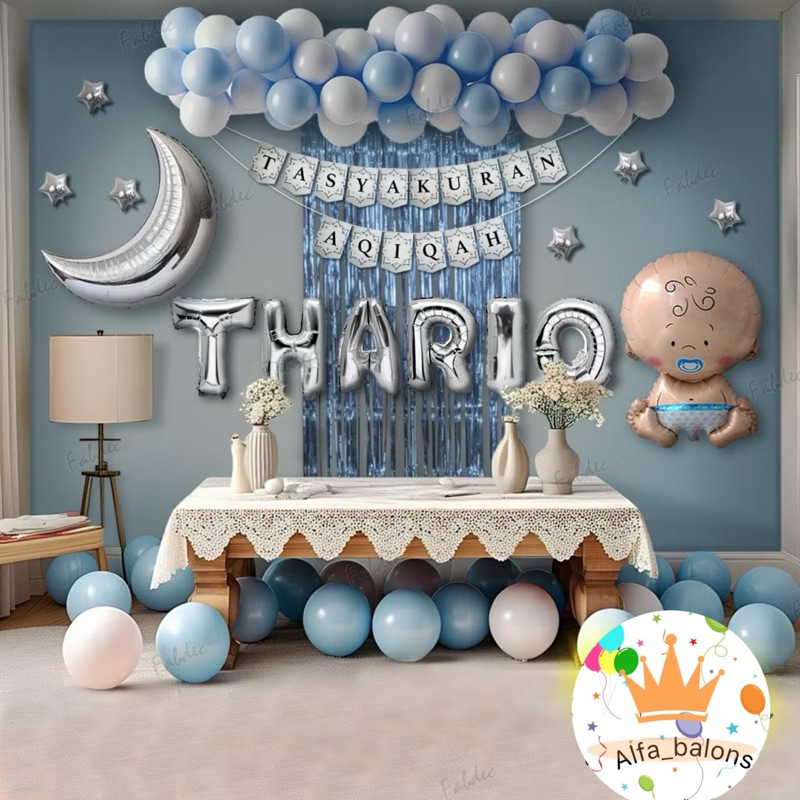 Decorate Set Dekorasi Tema Aqiqah / Balon Tasyakuran Aqiqah / Hiasan Aqiqah