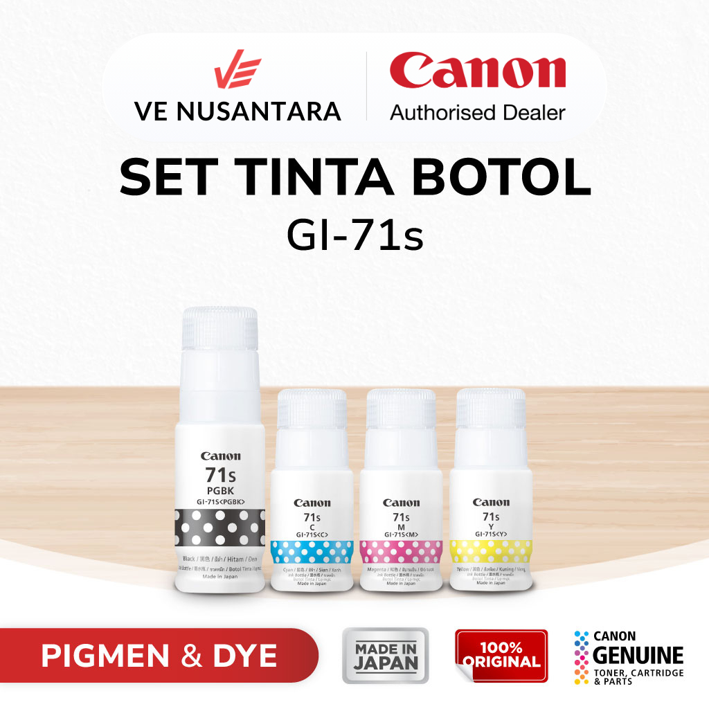 100% ORIGINAL Tinta Canon GI 71 Small Printer G1730 G1737 G2730 G2770 G3730 G3770 G4770 G4780 G1020 