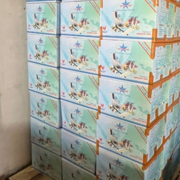 

Lakban Bening Coklat GROSIR 1 Karton SEVENSTAR