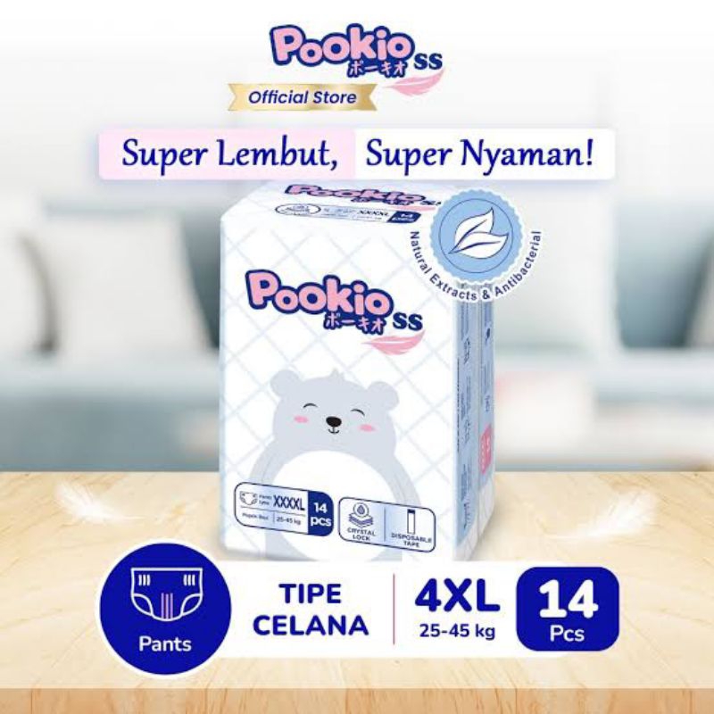 1 Pcs / 1 Buah / 1 Item Pokioo  Popok Pampers Bayi Tipe Celana  4XL XXXXL Diaper Anak Kecil diapers 