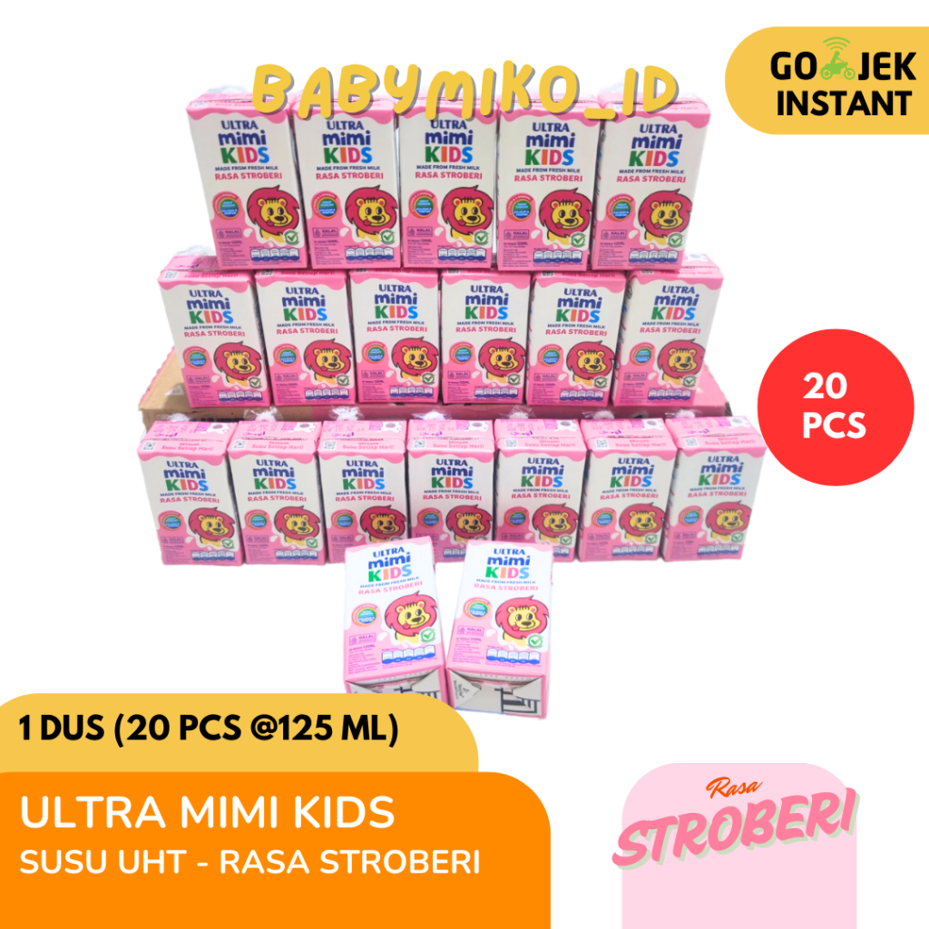 

[Harga Agen] Susu Ultra Mimi Rasa Stroberi | Ultramimi UHT Kids Strawberry 1 kardus isi 20 pcs@125ml