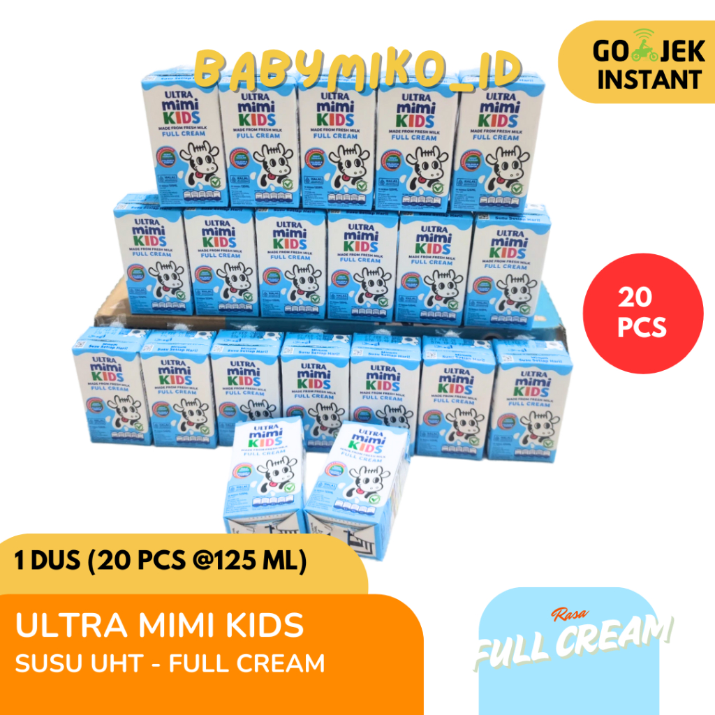 

[Harga Agen] Susu Ultra Mimi Full Cream | Ultramimi UHT Kids Full Cream 1 kardus isi 20 pcs @125ml