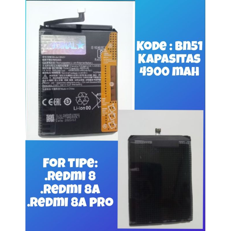 Baterai Bn51 Redmi 8 / Redmi 8A / Redmi 8A pro