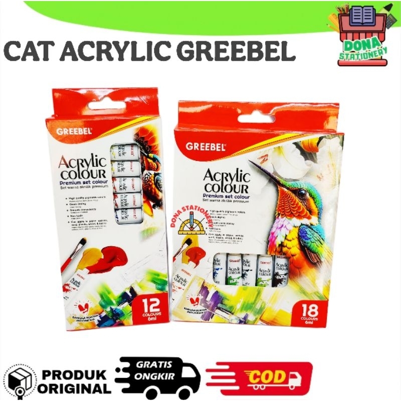 

UM1 Cat Acrylic Greebel 12 & 18 Warna Cat Akrilik Greebel 12 Warna 6 ml