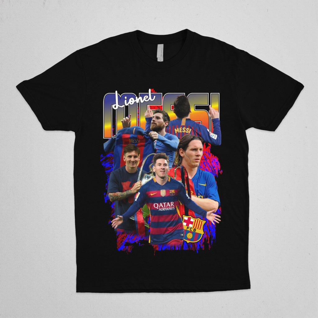 T-SHIRT MESSI // KAOS MESSI // LIONEL MESSI // KAOS VINTAGE MESSI // BARCELONA // 001