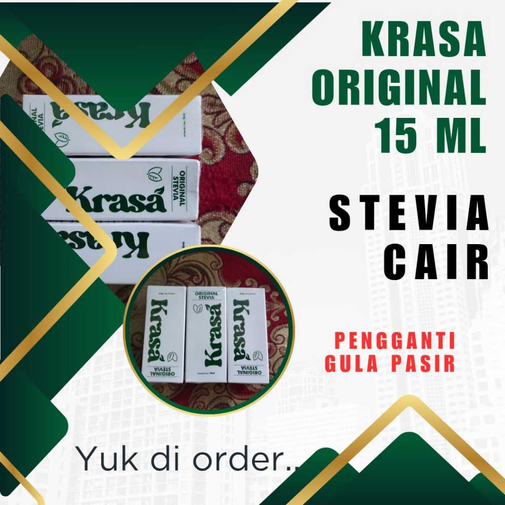 

KRASA Stevia 15ML Original | Pemanis Alami Pengganti Gula Pasir | Pemanis Stevia cair Nol Kalori