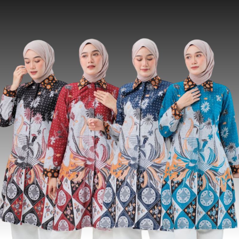 Atasan Wanita Baju Tunik Batik Jumbo Size M L XL XXL 3XL 4XL LD 130cm Tunik Jumbo LD 130 Tunik Jumbo