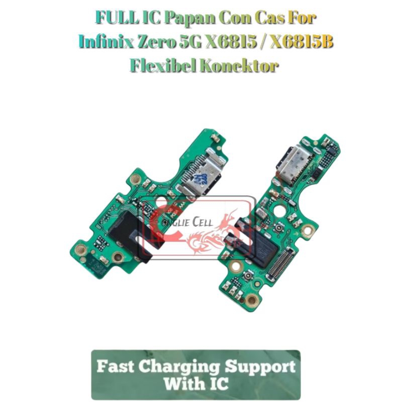 FULL IC Papan Con Cas For Infinix Zero 5G X6815 / X6815B Flexibel Konektor Charger