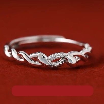 S999Cincin Ular Kembar Berlapis Perak Cincin Bentuk Ular Perhiasan Perak2