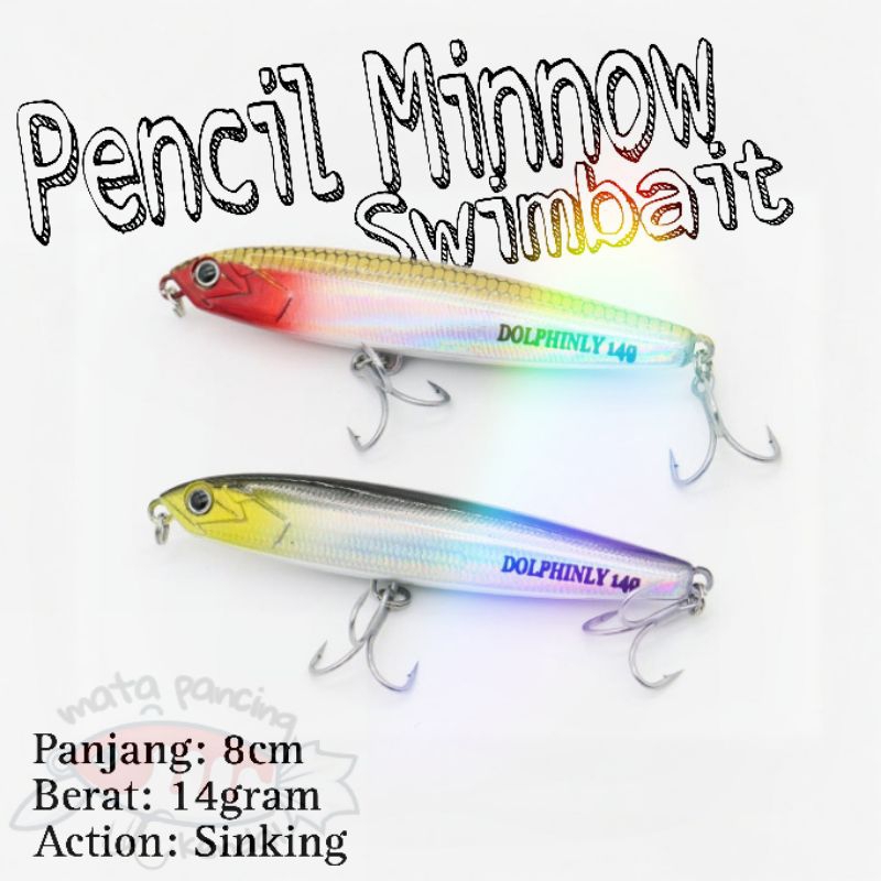 minnow / umpan mainan / Lure swimbait pensil Sinking 14gram 8cm