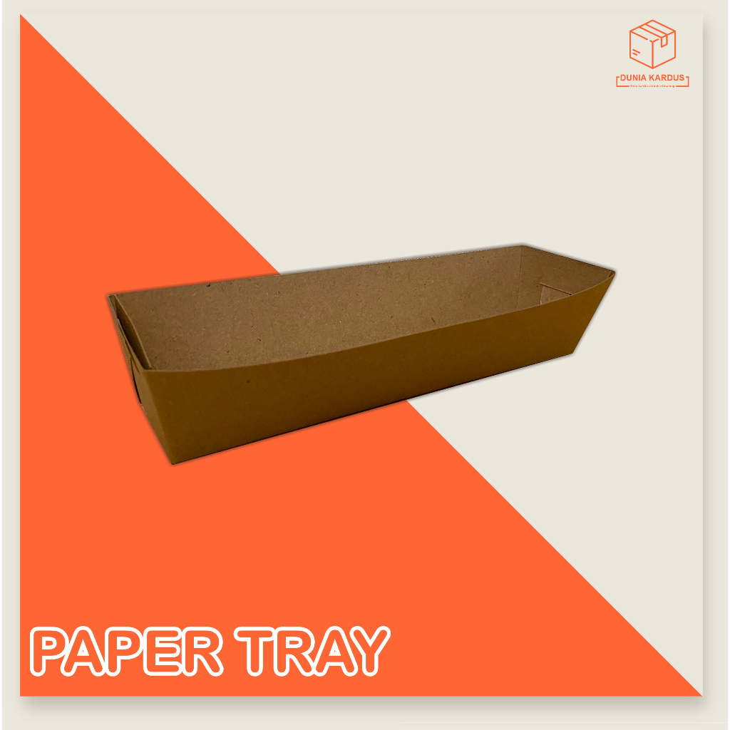 

Kemasan Paper Tray 20x4x4,5 cm laminasi Bagian dalam | box food | Craft eco | Box Makanan | Box takoyaki | box dimsum
