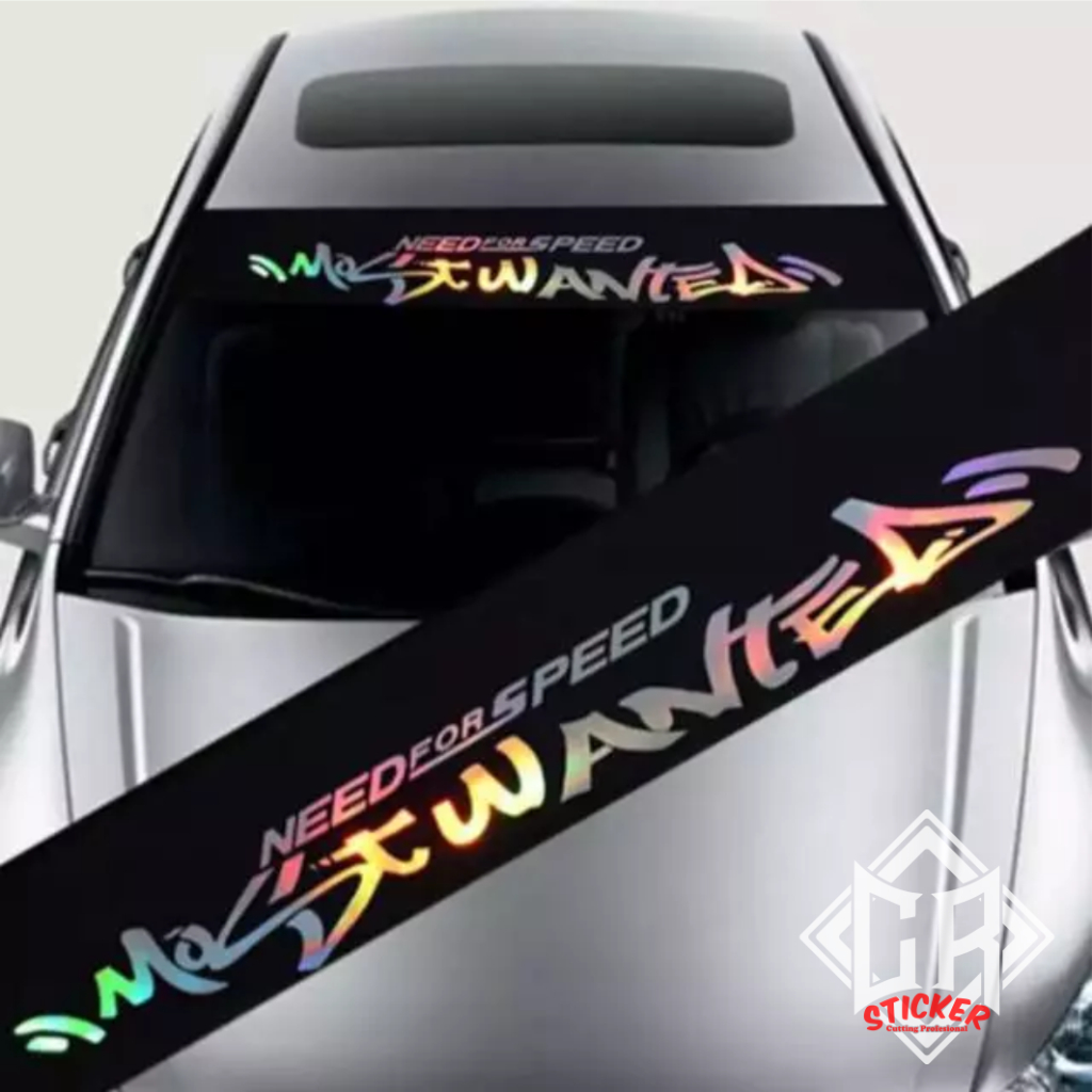 Sticker cutting kaca depan mobil stiker kaca depan belakang most wanted hologram