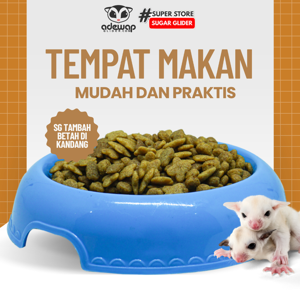 ADEWAP GLIDER Tempat Makan Bulat Sugar Glider