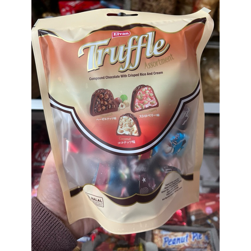 

Elvan Truffle Assortment 150gr / coklat renyah berisi crispy rice dan cream / mix 3 rasa