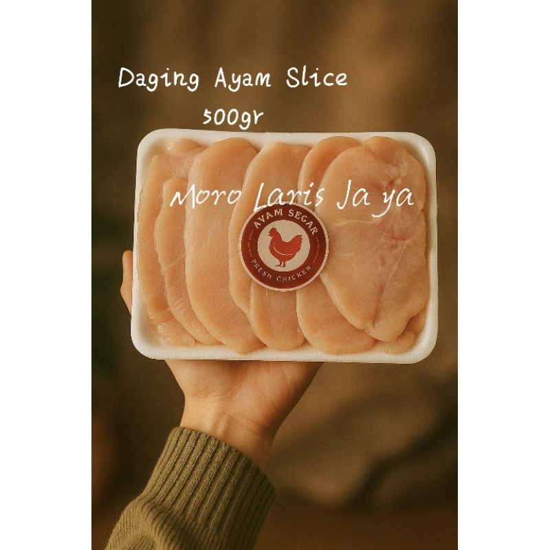 

DAGING AYAM SLICE 500G DAGING AYAM SLICE FROZEN DADA AYAM SLICE 500G