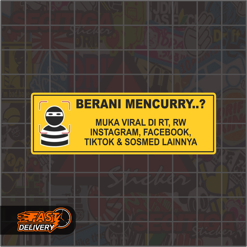 

Sticker Berani Mencuri Ukuran 15 x 5 Cm