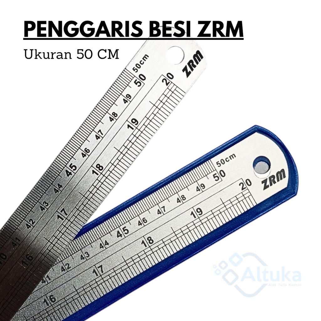 

NEW Penggaris Besi Mistar 50 cm ZRM Steel Ruler Garisan Metal