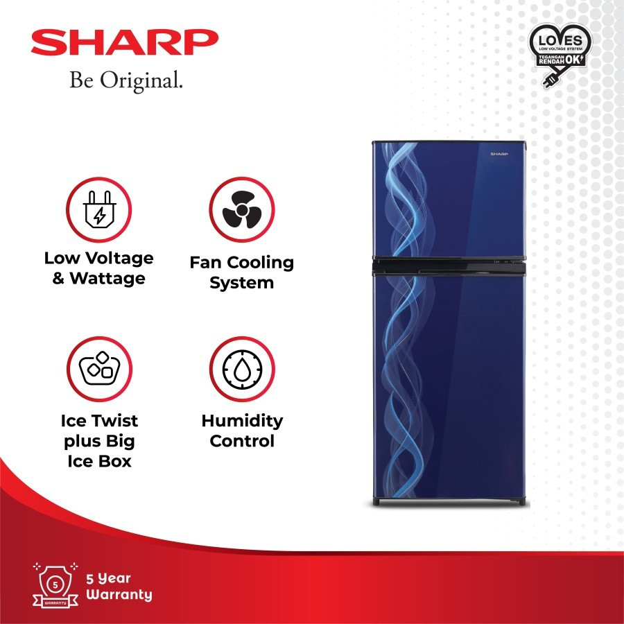 Sharp Kulkas 2 Pintu SJ-197ND-VB/VP / SJ197NDVB / SJ197NDVP