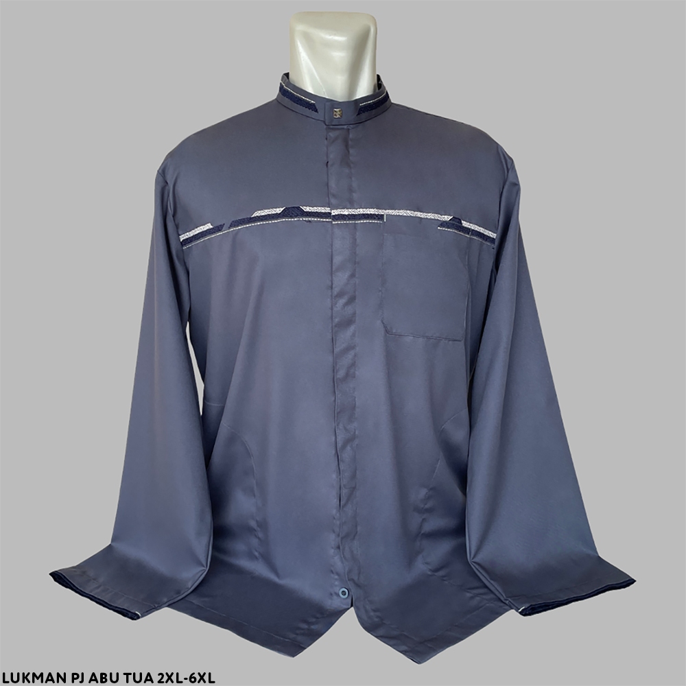 Baju Koko Dewasa JUMBO 2XL 3XL 4XL 5XL 6XL 7XL Terbaru Hasbi Lengan Panjang - Baju Muslim Lengan Pan
