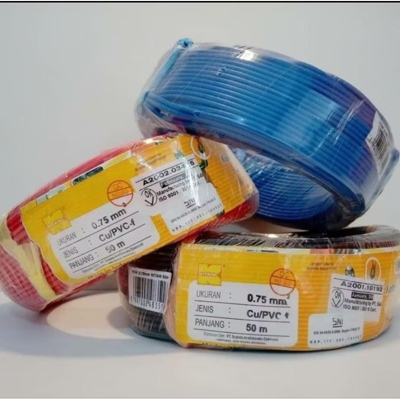 Kabel NYAF 0.75mm merk Kitani panjang 50m