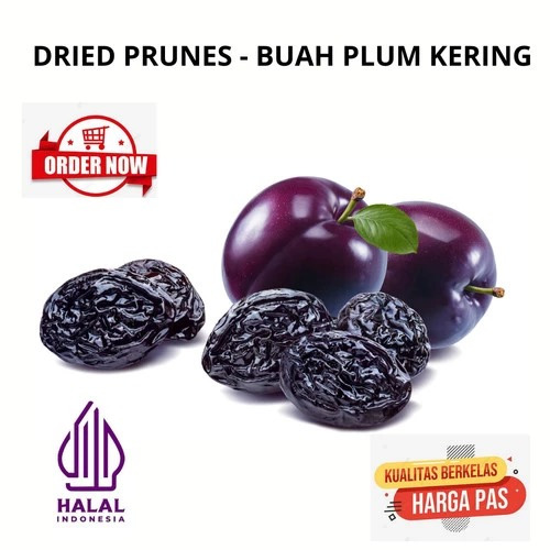 

Petite DRIED PRUNES 500 GR - BUAH PLUM KERING - PITTED PRUNE DRY FRUIT HALAL