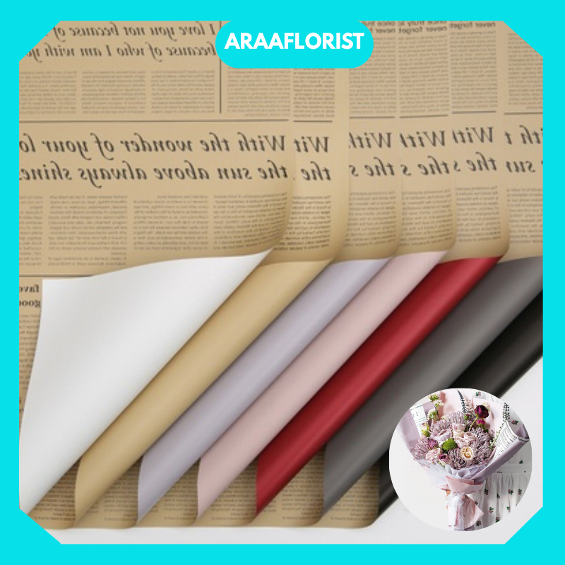

KB028 Kertas Buket Bunga Cellophane Bicolor Buff Newspaper Koran Two Color Florist