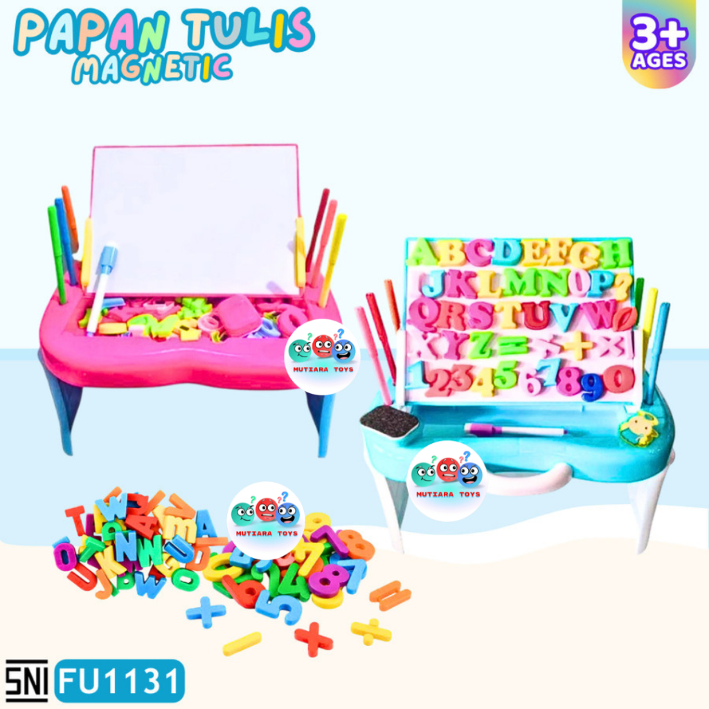 MUTIARATOYS Mainan Papan Tulis Magnetic Drawing Board Meja Belajar Anak FU1131