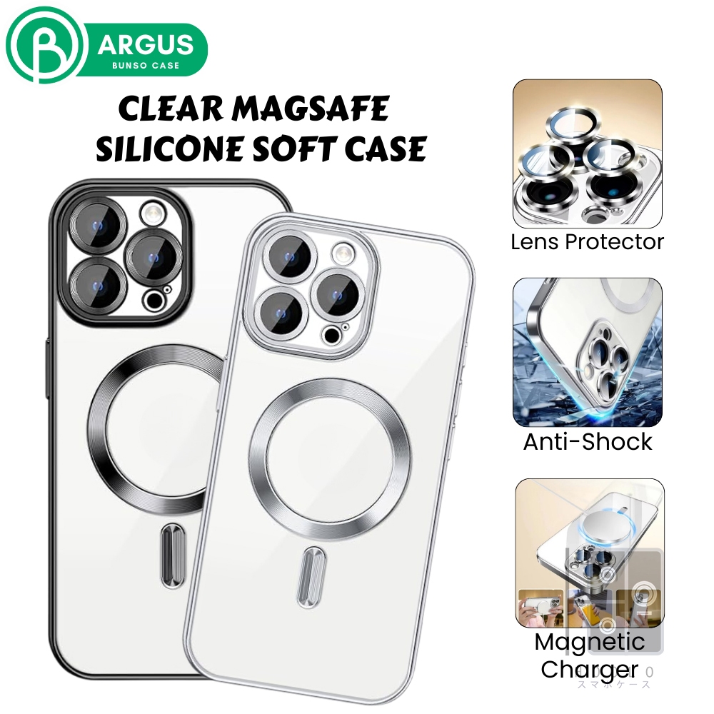 Bunso ARGUS Soft Case For Iphone 13 Pro Max 12 11 13Pro 12Pro 11Pro CLEAR Magsafe Softcase Cover Len