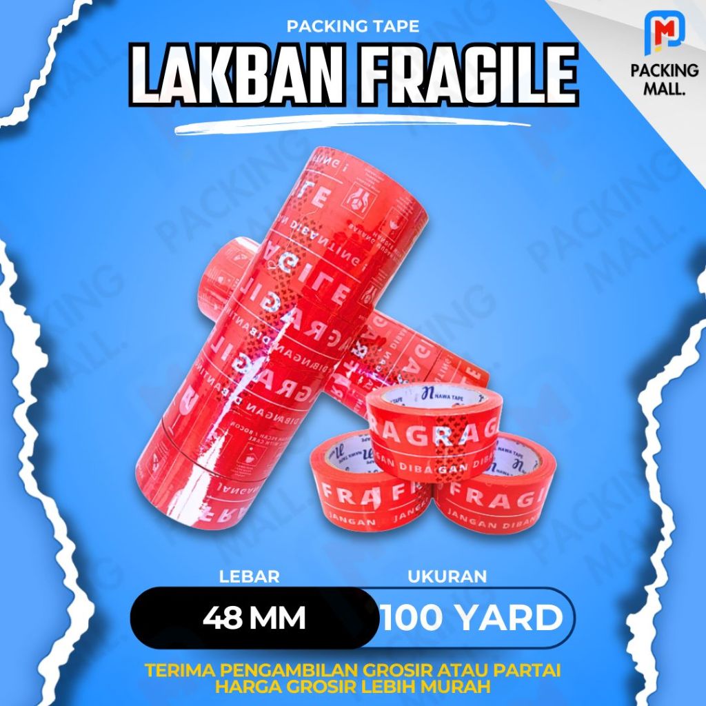 

RB Lakban Bening 90 Yard (6 Roll/1 Slop) / Lakban Coklat / Lakban Fragile / Tape Packing