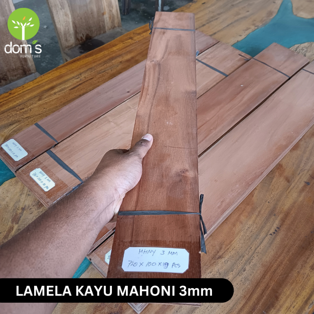 Dom's Lamella/Veneer Kayu/Wood Veneer Mahoni 3mm Bahan/Material Kayu Asli DIY