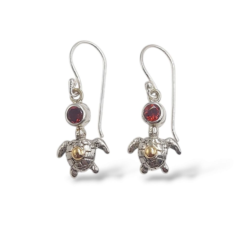 Anting Wanita Penyu Bulat Kecil dengan Emas E1737