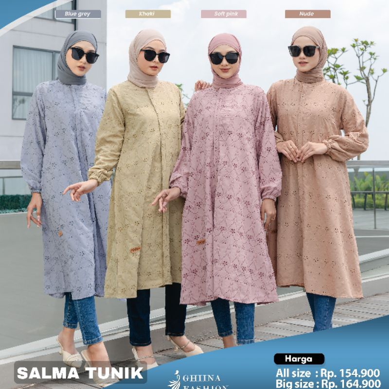 Tunik Wanita Salma by Ghina Fashion Bahan Cotton Premium Nyaman Adem dan Stylish Bisa COD