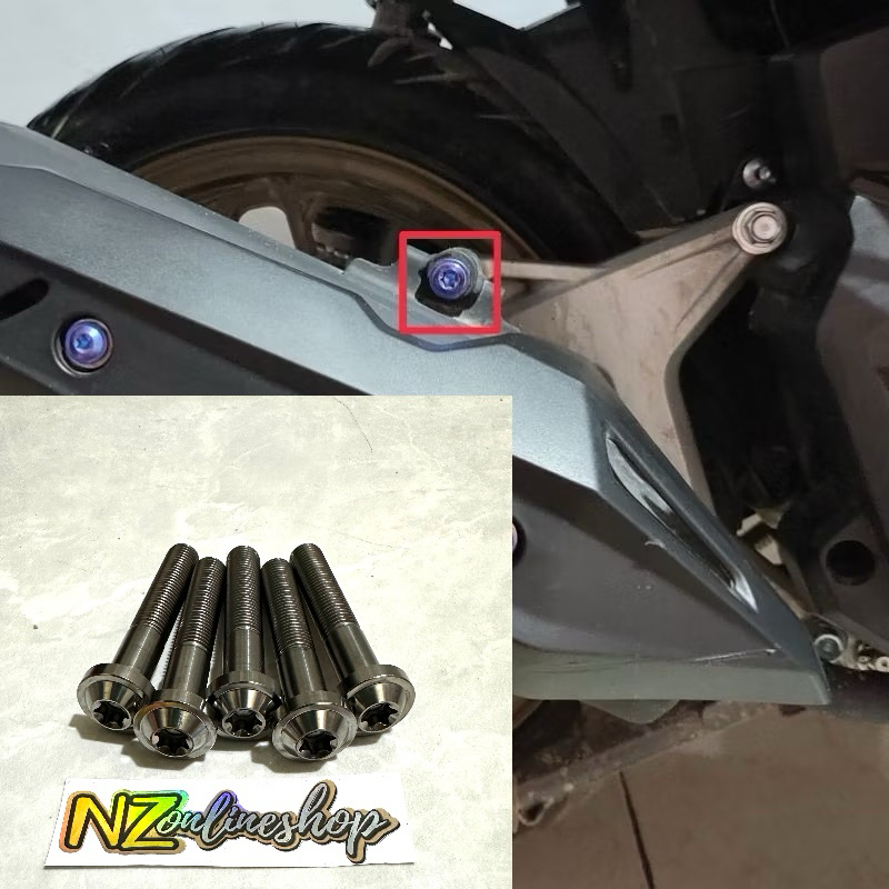 BAUT TITANIUM KNALPOT VARIO 125 150 HARGA 1 BAUT