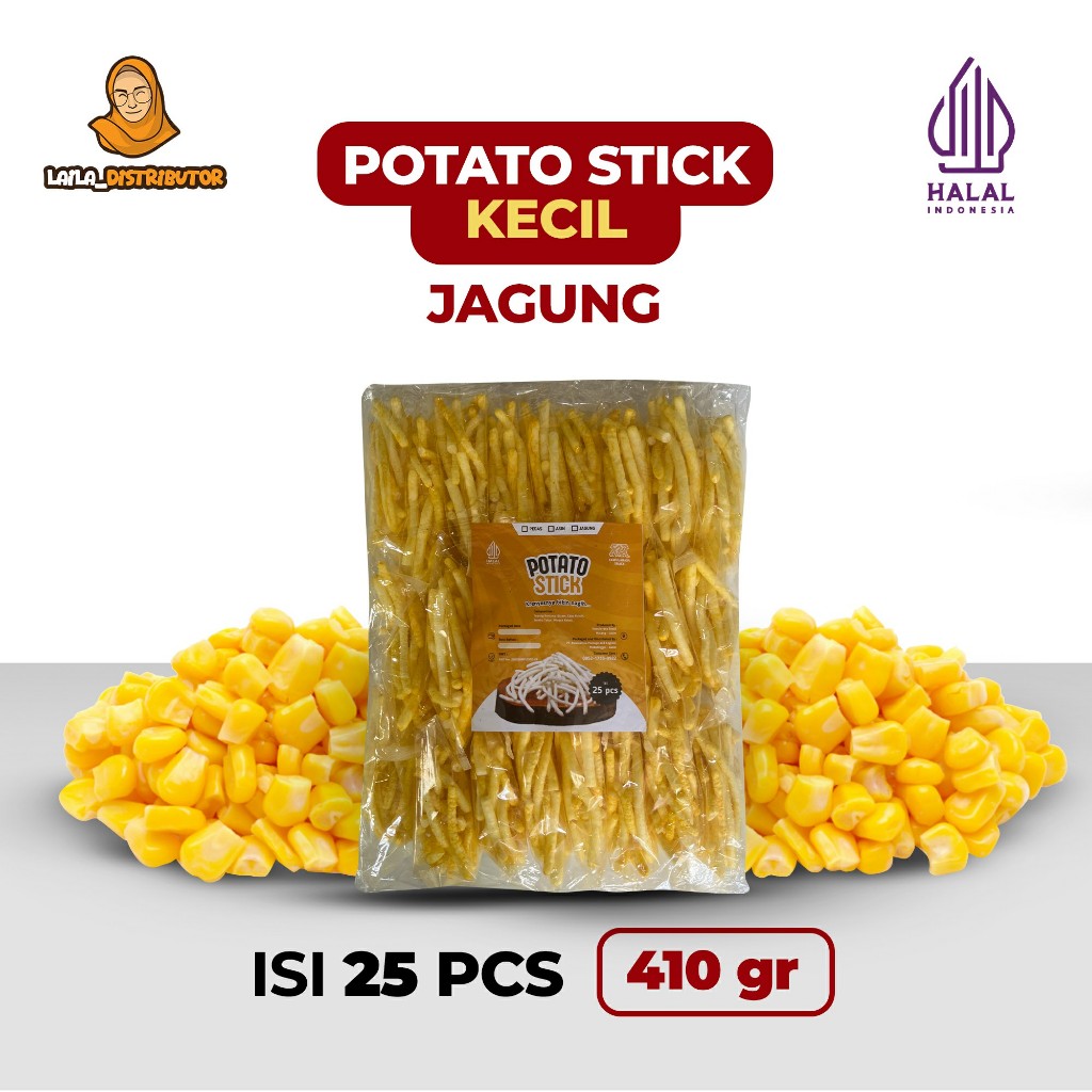 

Patato Stick Kecil Jagung / Isi 25 PCS 410 Gram