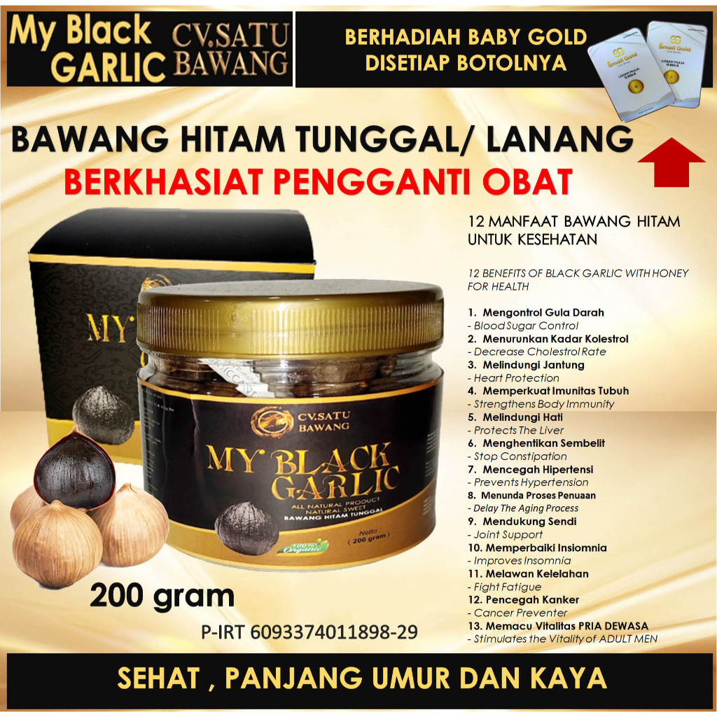 

Bawang Hitam Tunggal Bawang Lanang Berkhasiat Pengganti Obat CV.Satu Bawang Botol 200 gram