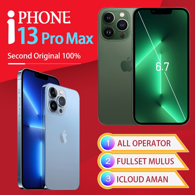 iphone 13 pro max second 128gb 256gb 6.7inch Hexa-Core fullset inter Bekas Semua kartu ip13 promax