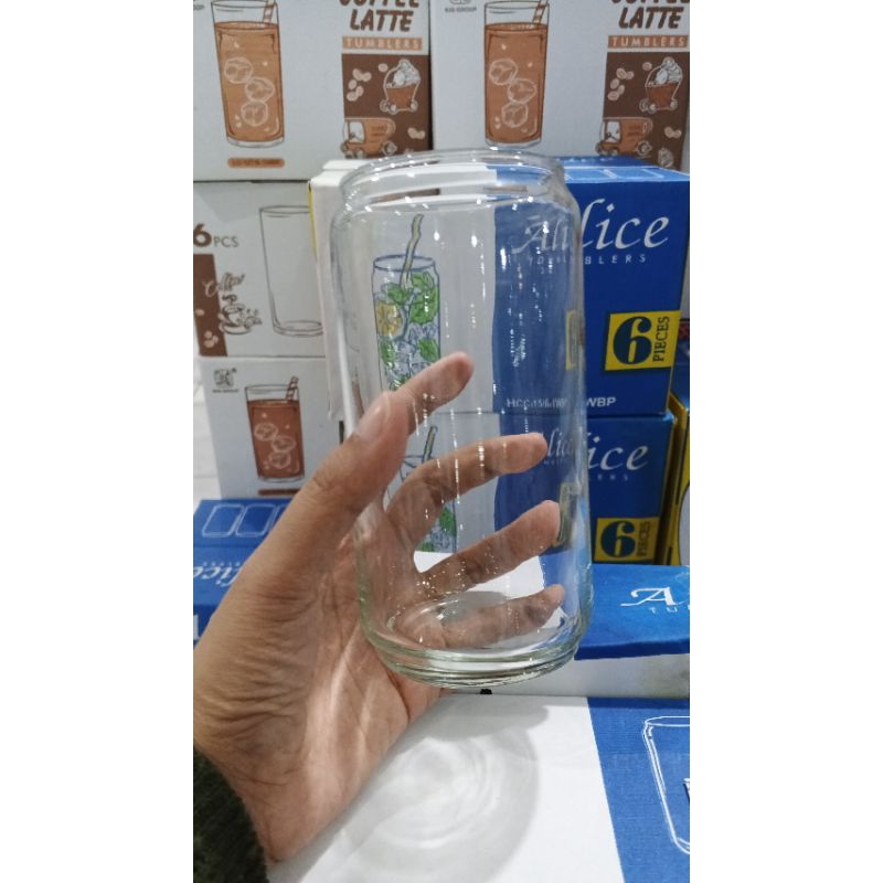 Gelas kaca tebal set isi 6pcs 400ml | gelas tumbler kaca gelas minum kaca esthetic gelas kaca kekini