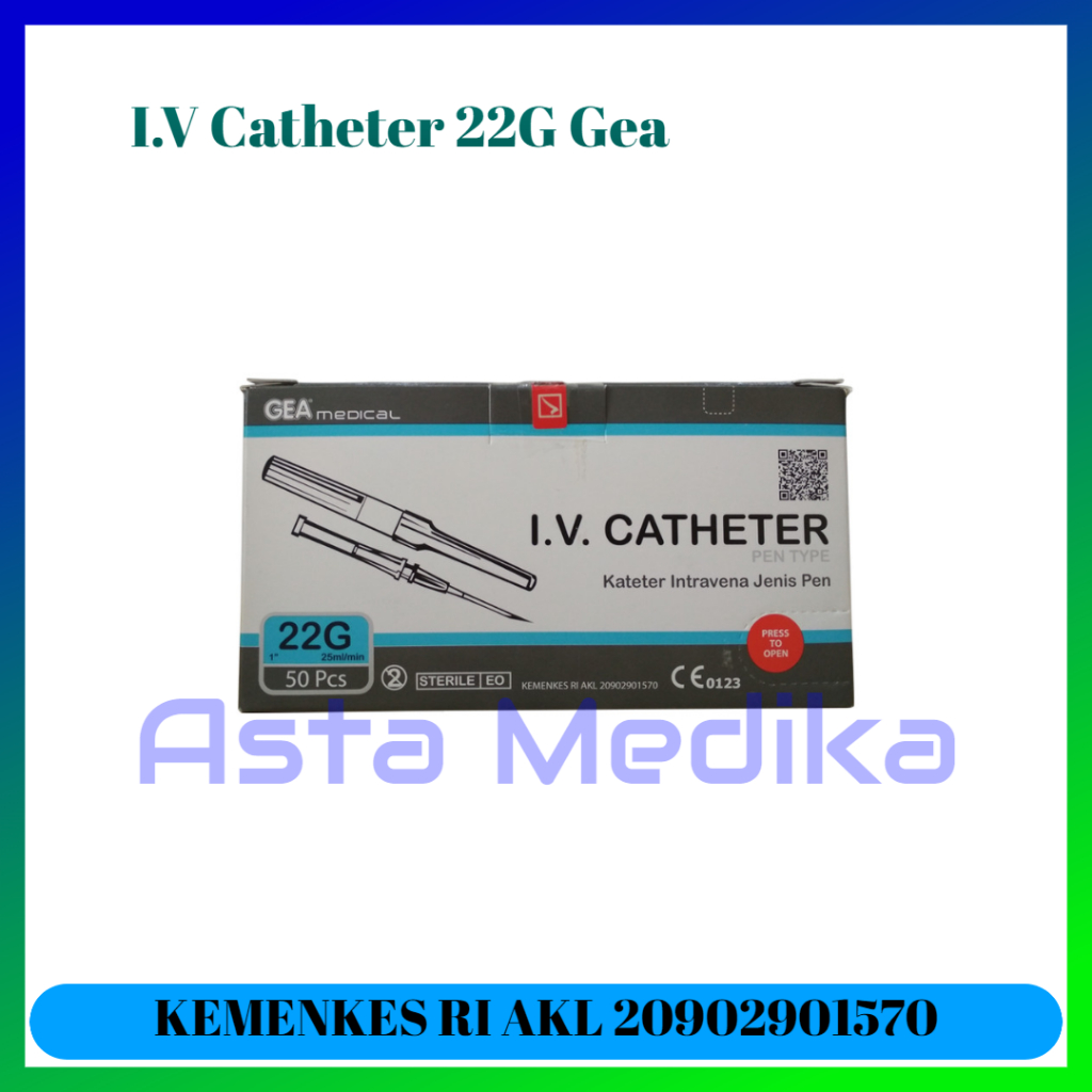 IV Catheter 18G 20G 22G 24G 26G GEA Perbox isi 50pcs - Jarum I.V Catheter Gea - Abbocath Gea