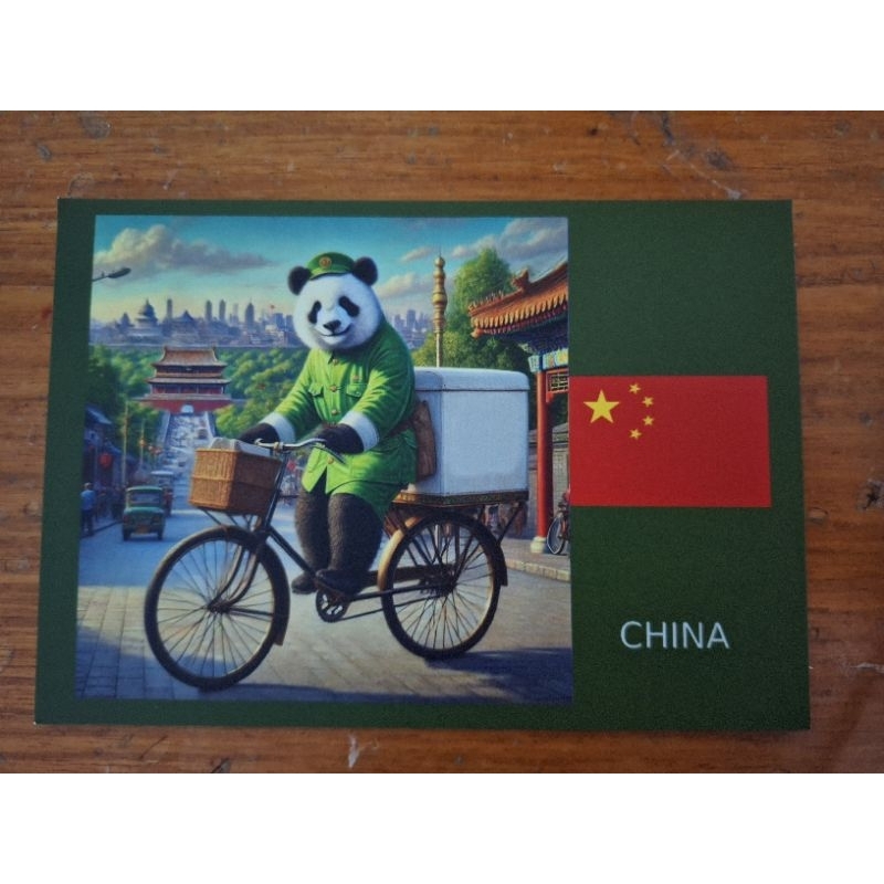 

kartu pos fantasy mail delivery China postcard