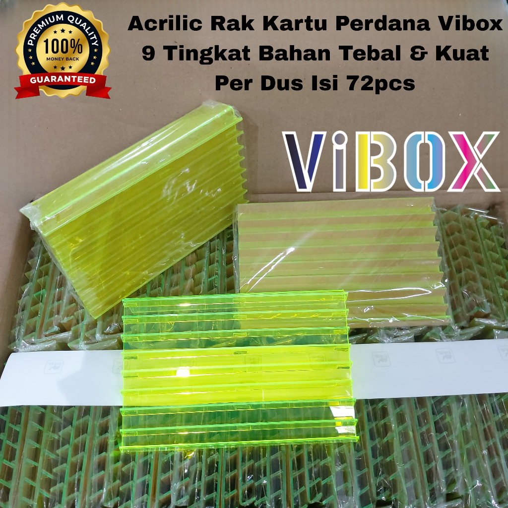 72pcs 1dus Akrilik Panjangan Kartu Perdana Besar Ukuran 20 cm x 13 cm -9 Tingkat- untuk konter pulsa