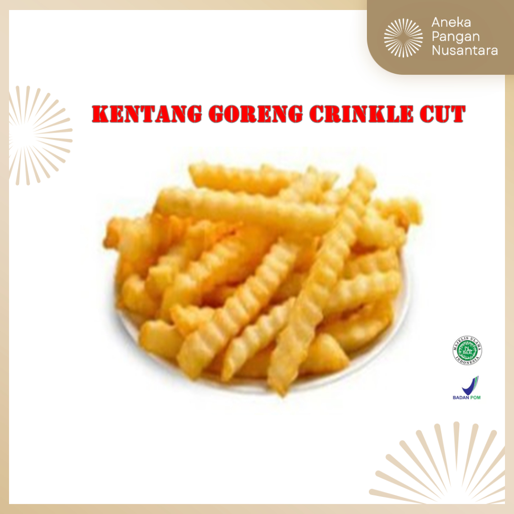 

Kentang goreng crinkle cut 1 Kg