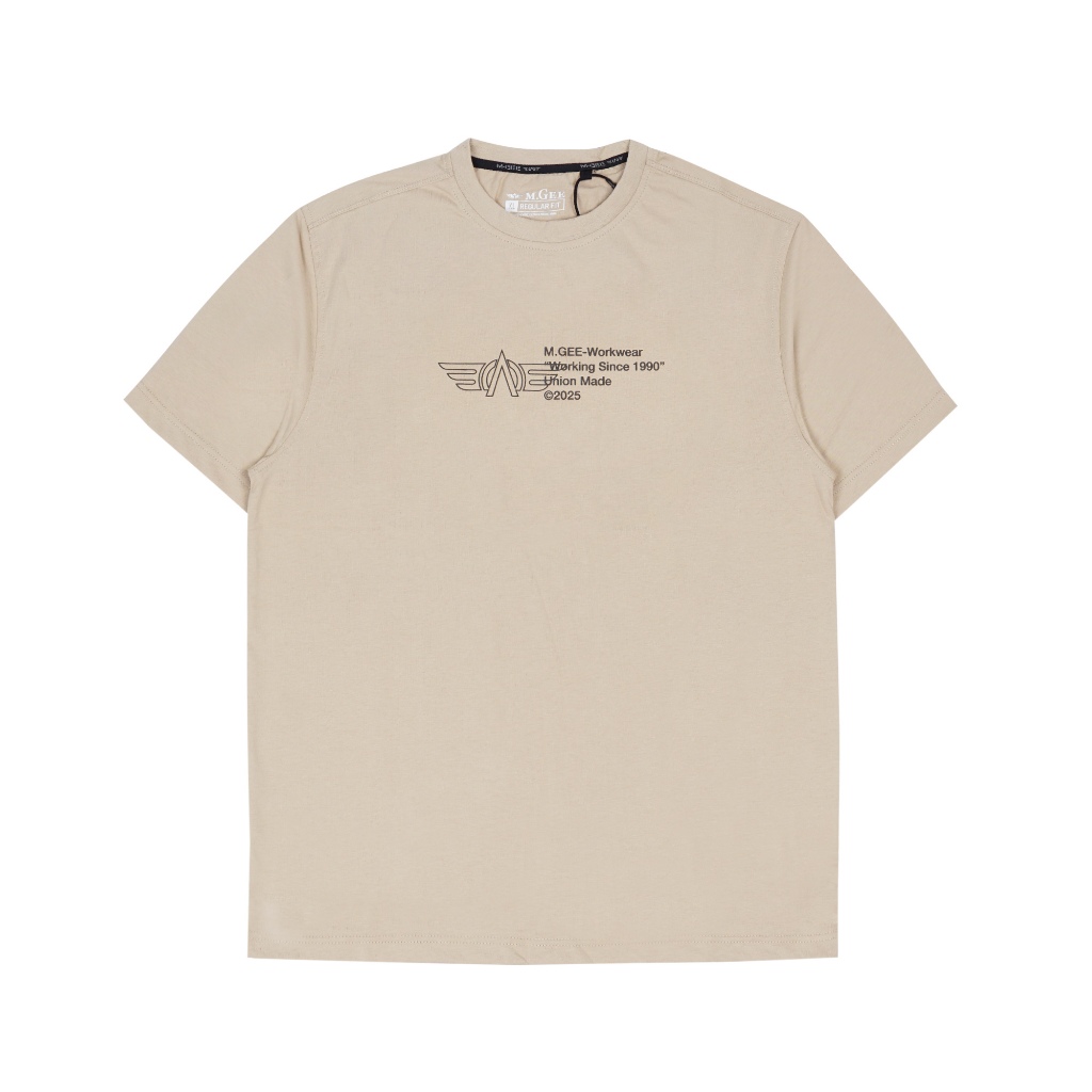 Kaos MGEE Original - Kaos Lengan Pendek Kasual Pria Original MGEE Oliver CKPR 141 Cream