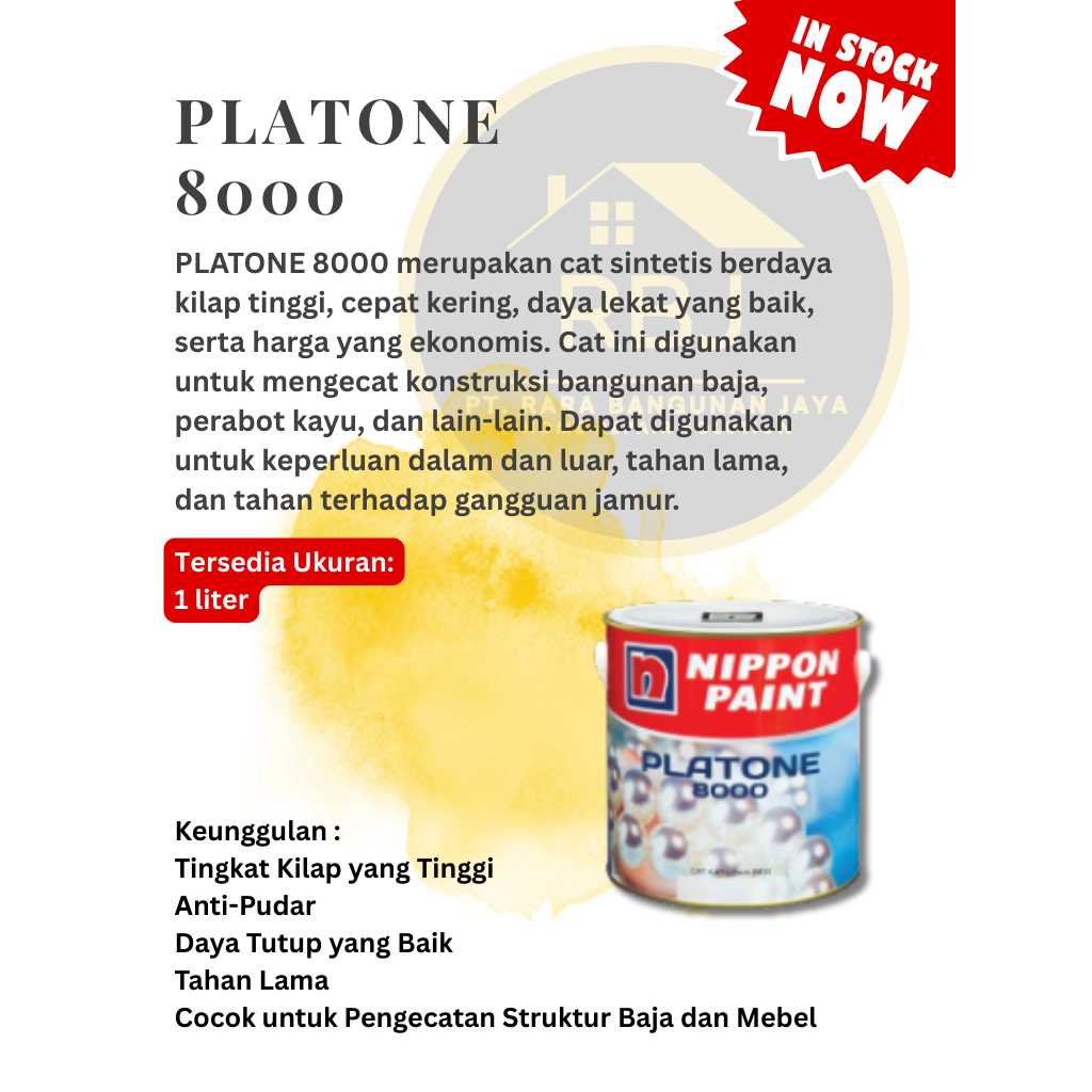 NIPPON PAINT - PLATONE 8000 CAT MINYAK KAYU DAN BESI