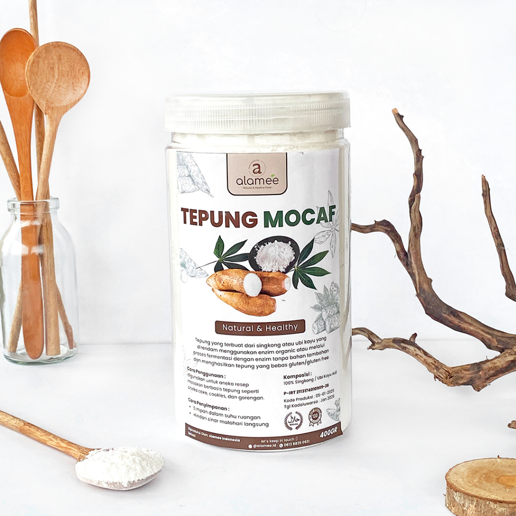 

ALAMEE Tepung Mocaf Singkong Gluten Free Powder Pengganti Terigu Organik 400gr
