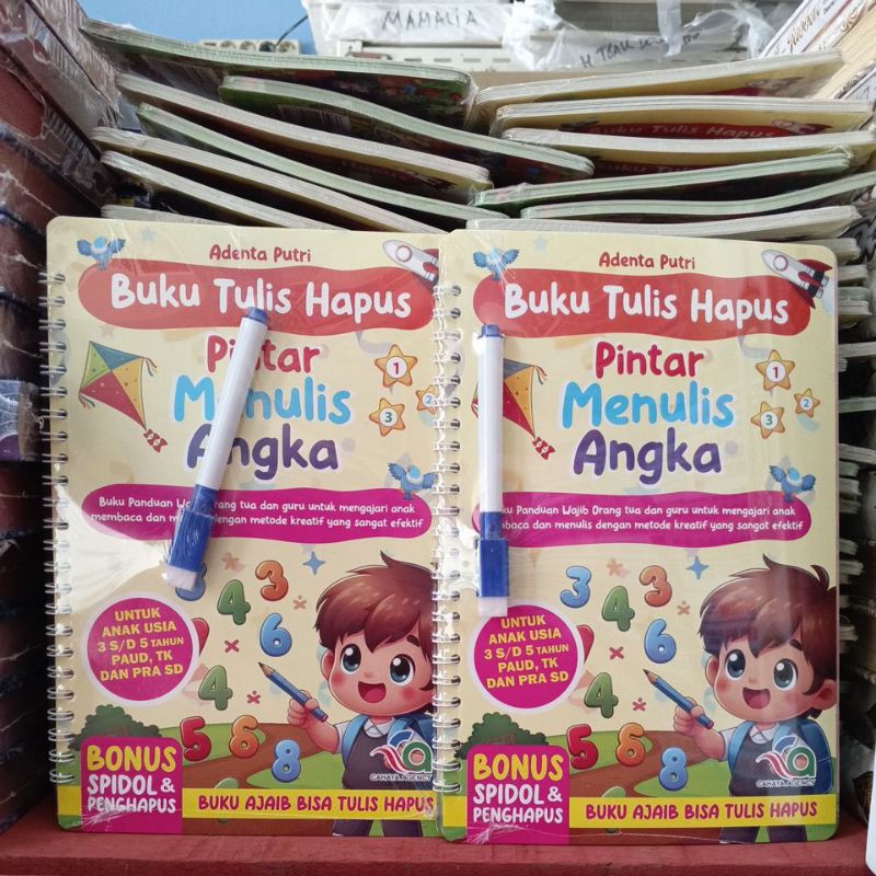 

Buku Tulis Hapus Pintar Menulis Angka Bonus Spidol & Penghapus