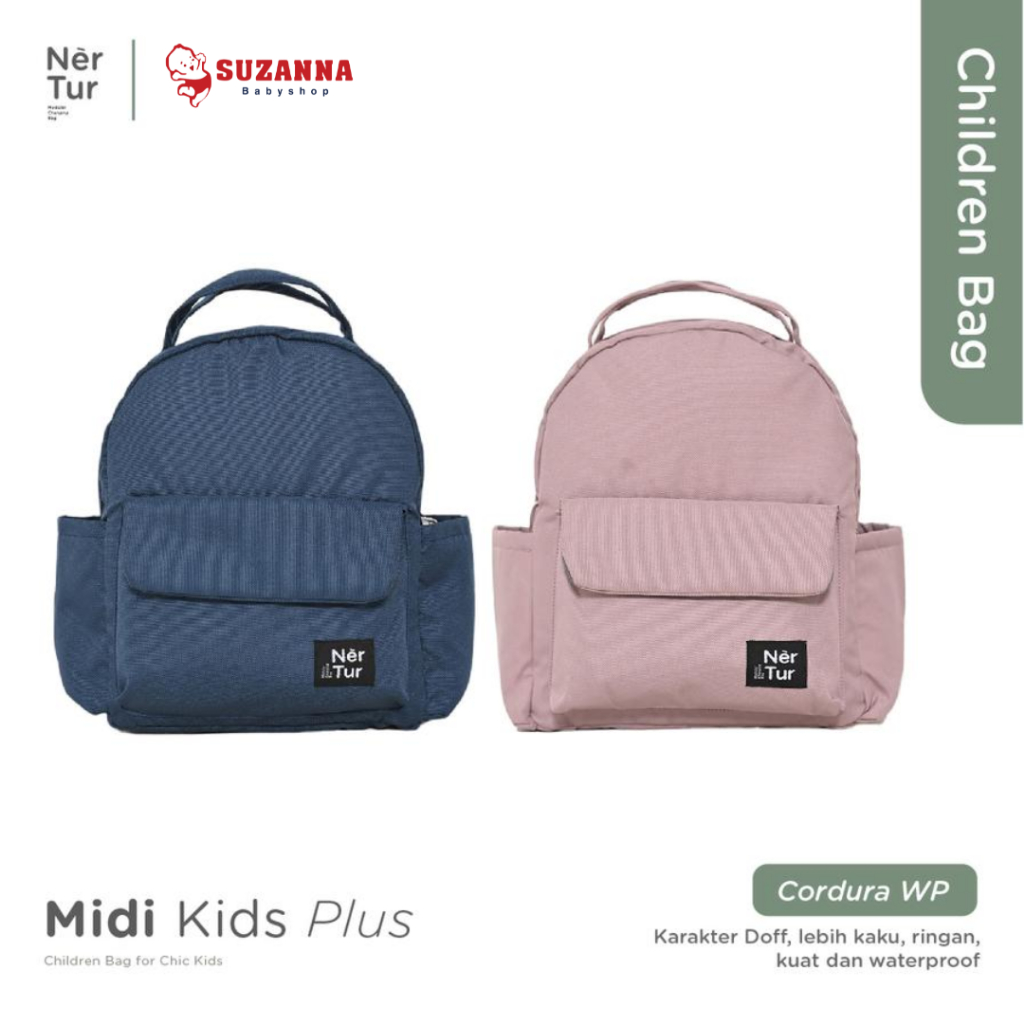 Nertur Midi Kids Plus Waterproof Backpack Tas Anak Sekolah