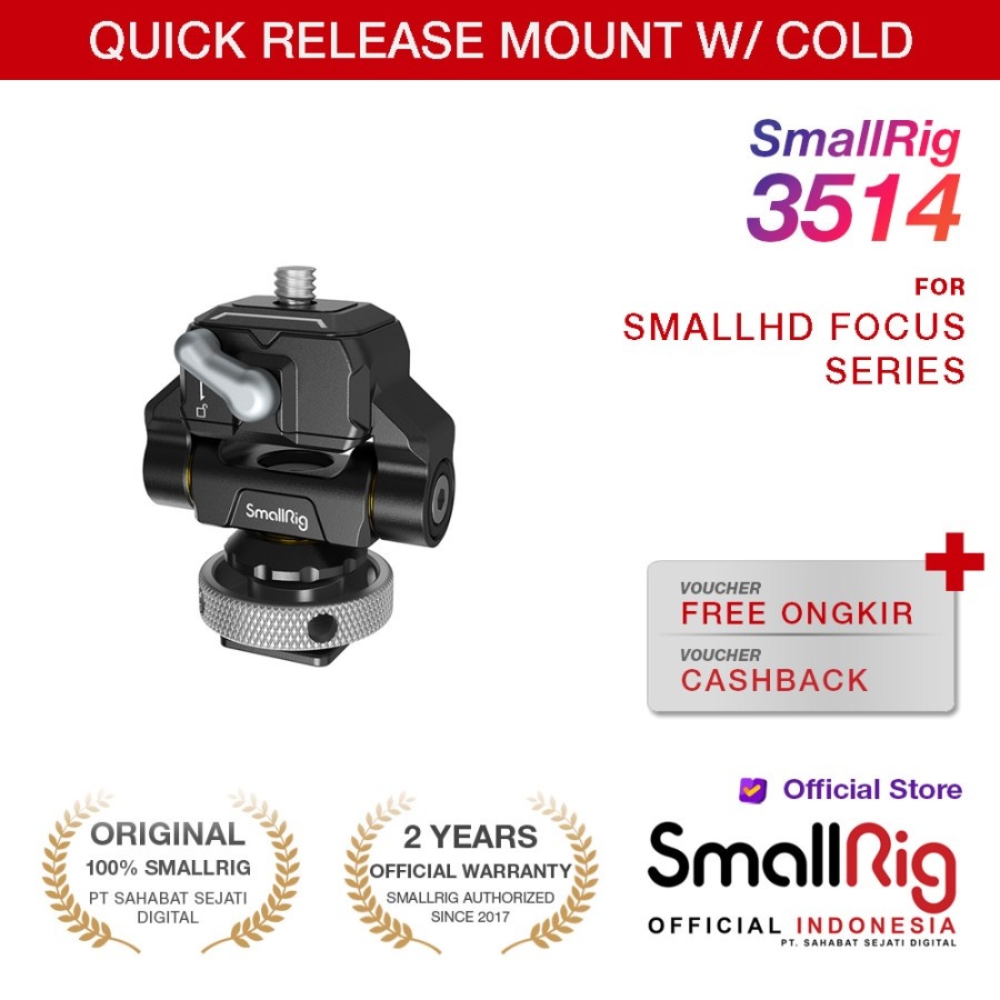SmallRig mini Quick Release Monitor Mount with Cold Shoe 3514